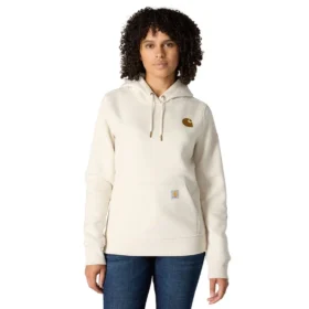 Ikonischer Clarksburg-Hoodie für Damen mit lockerem Schnitt, Fleecefutter und Logo